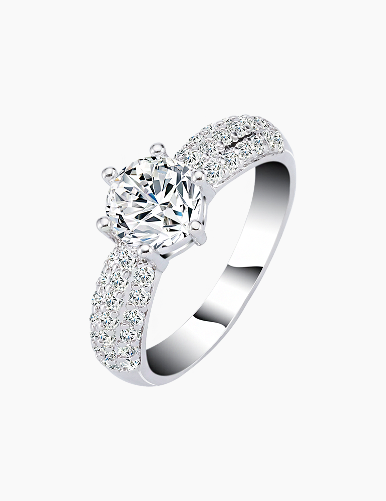 Silver ring eq Dimond